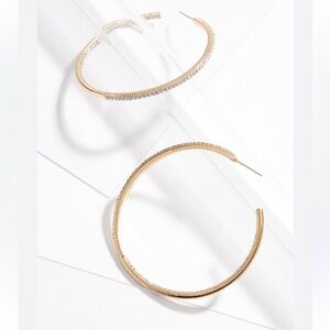 Gold Rhinestone Hoop Earrings